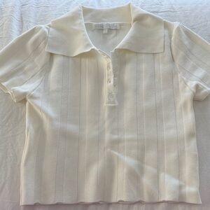More to come White Collared Knit Top